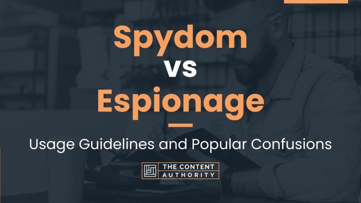 Spydom vs Espionage: Usage Guidelines and Popular Confusions