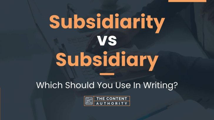 Subsidiarity vs Subsidiary: Which Should You Use In Writing?