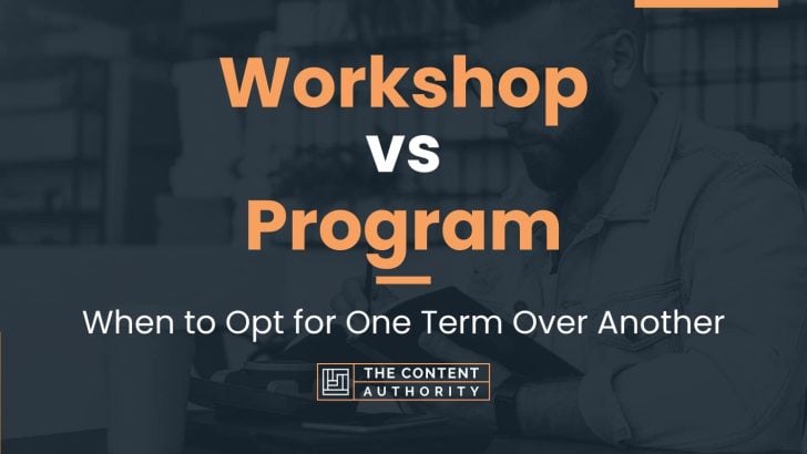 Workshop vs Program: When to Opt for One Term Over Another
