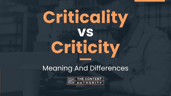 Criticality vs Criticity: Meaning And Differences