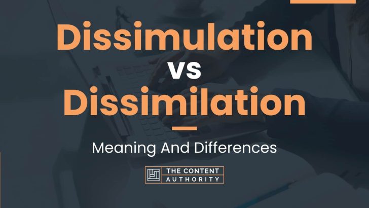 Dissimulation vs Dissimilation: Meaning And Differences