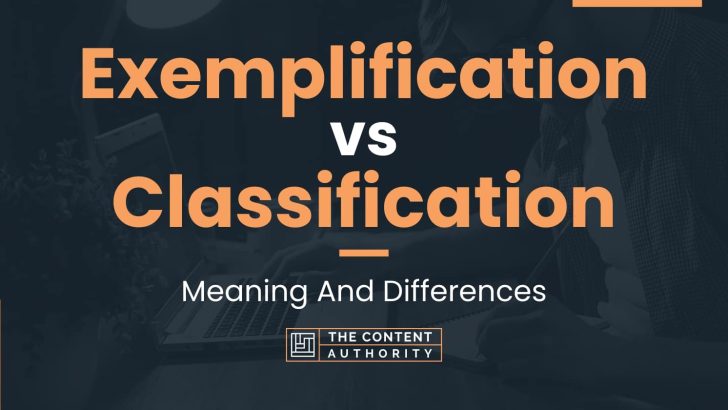 Exemplification vs Classification: Meaning And Differences
