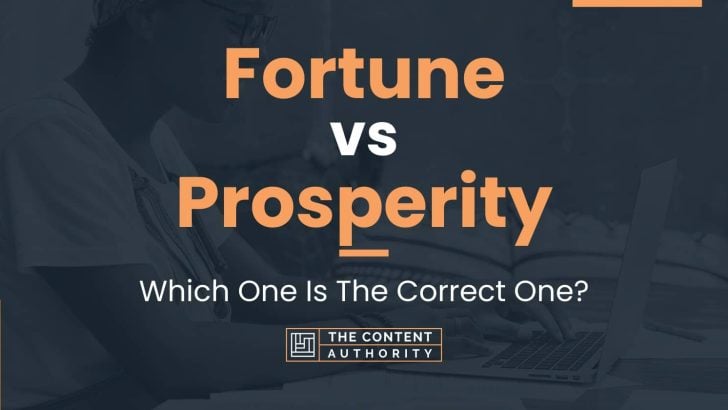 Fortune vs Prosperity: Which One Is The Correct One?