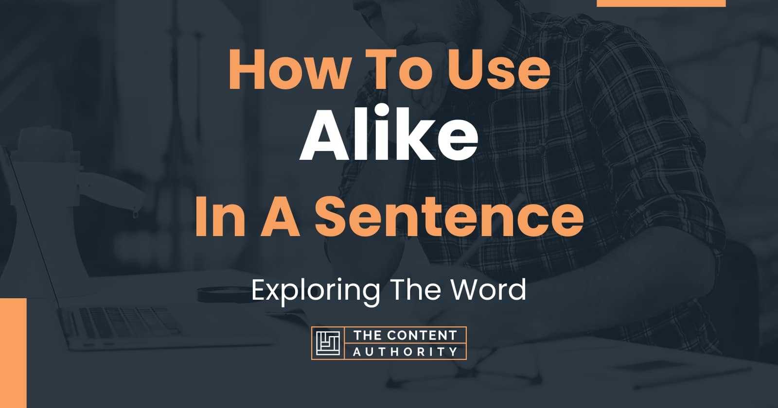 How To Use Alike In A Sentence