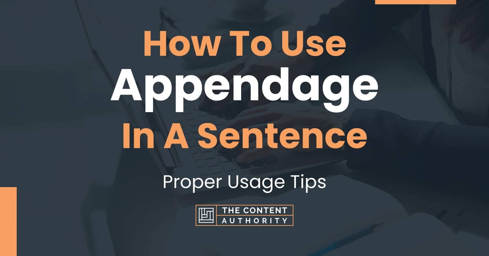 How To Use "Appendage" In A Sentence: Proper Usage Tips