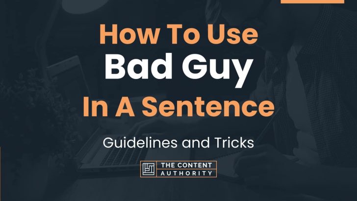 How To Use "Bad Guy" In A Sentence: Guidelines and Tricks