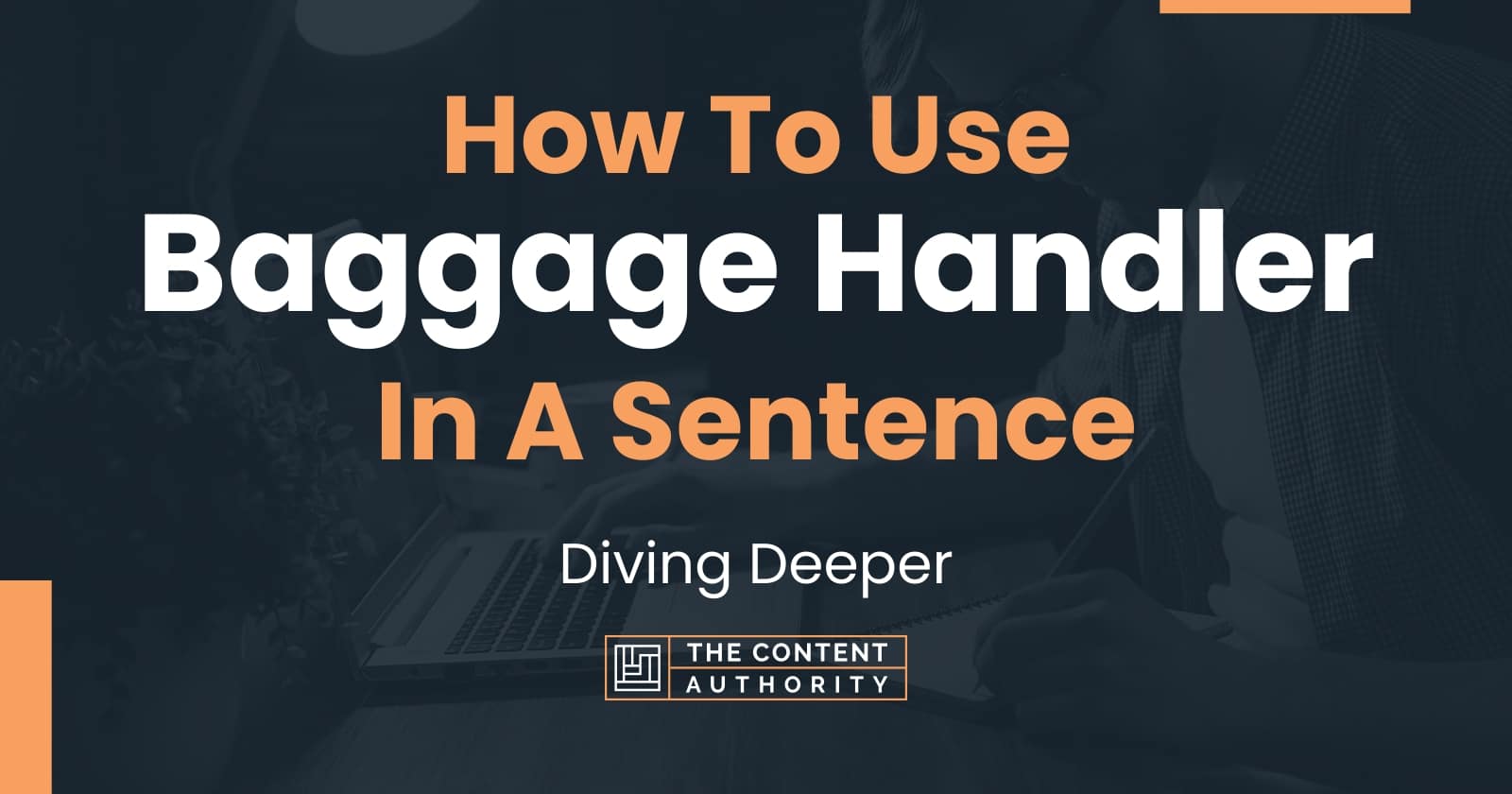 How To Use "Baggage Handler" In A Sentence Diving Deeper