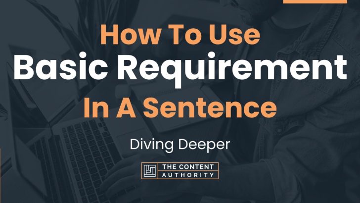 How To Use “Basic Requirement” In A Sentence: Diving Deeper
