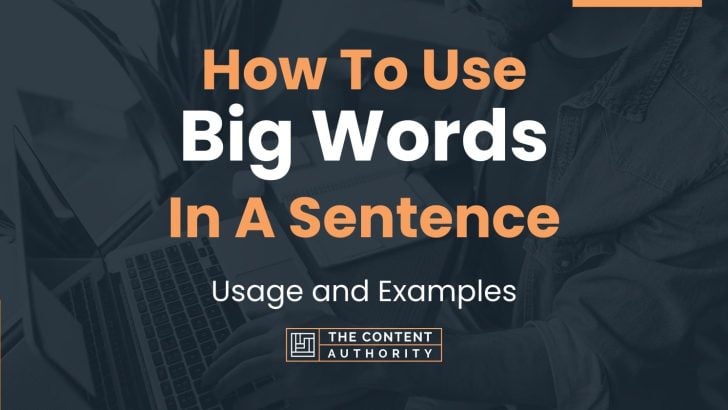 How To Use “Big Words” In A Sentence: Usage and Examples
