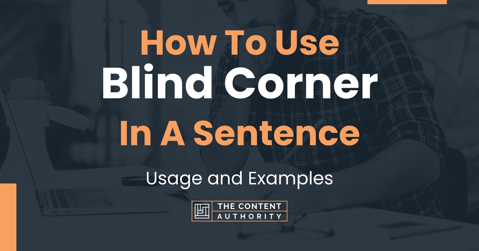 How To Use Blind Corner In A Sentence Usage And Examples