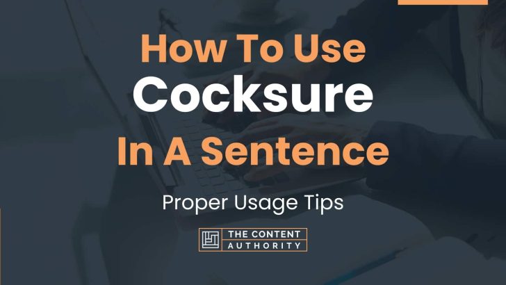 How To Use Cocksure In A Sentence Proper Usage Tips 