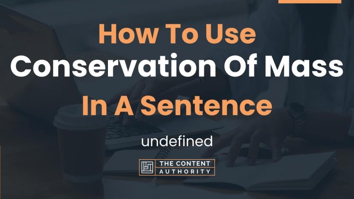 how-to-use-conservation-of-mass-in-a-sentence-undefined