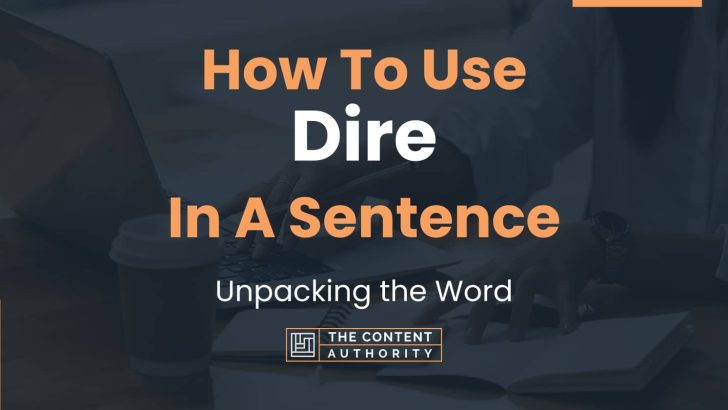 How To Use Dire In A Sentence Unpacking The Word