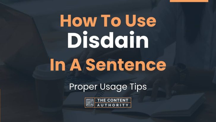 How To Use “Disdain” In A Sentence: Proper Usage Tips