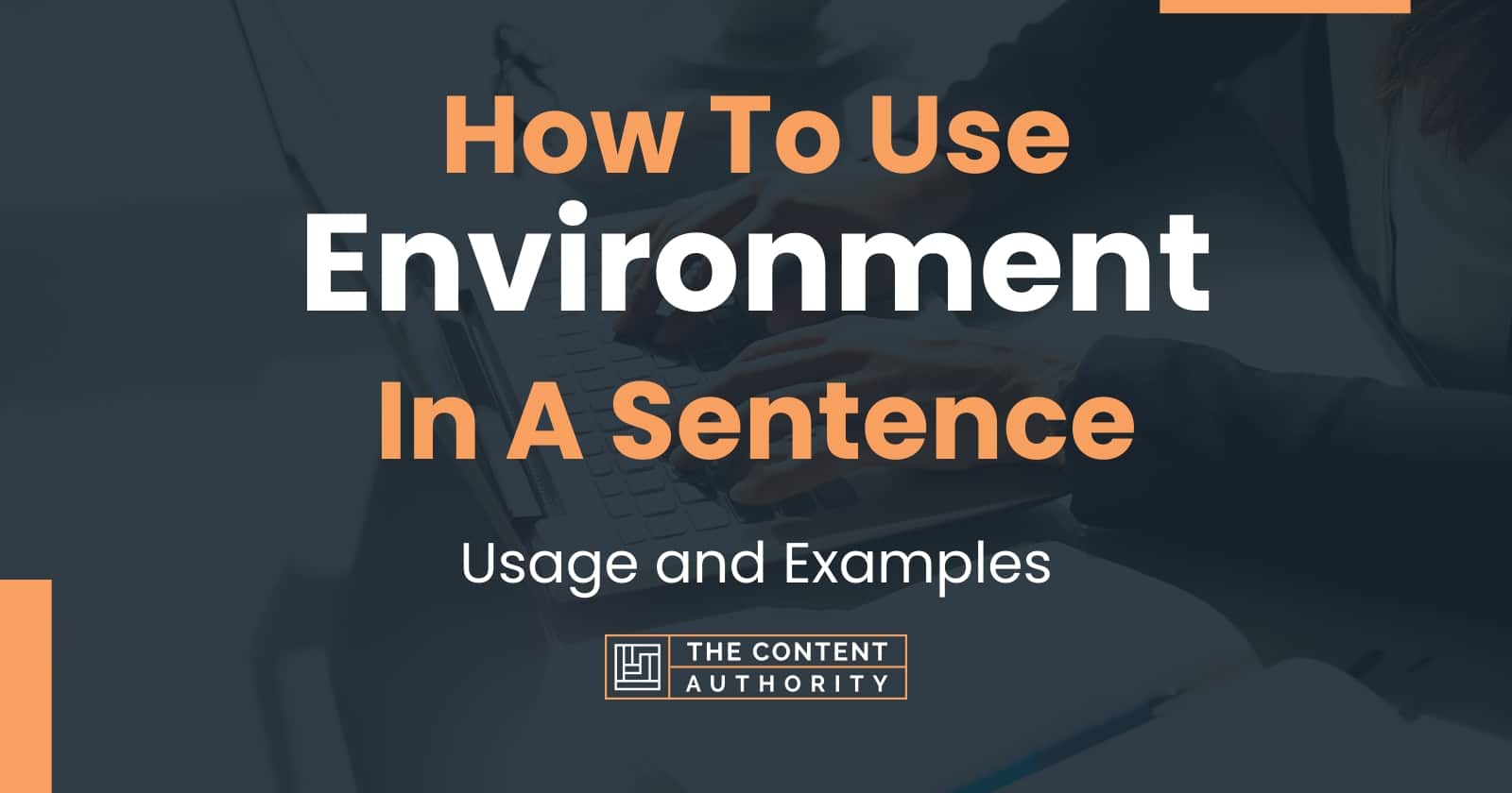 Use Environment In A Sentence