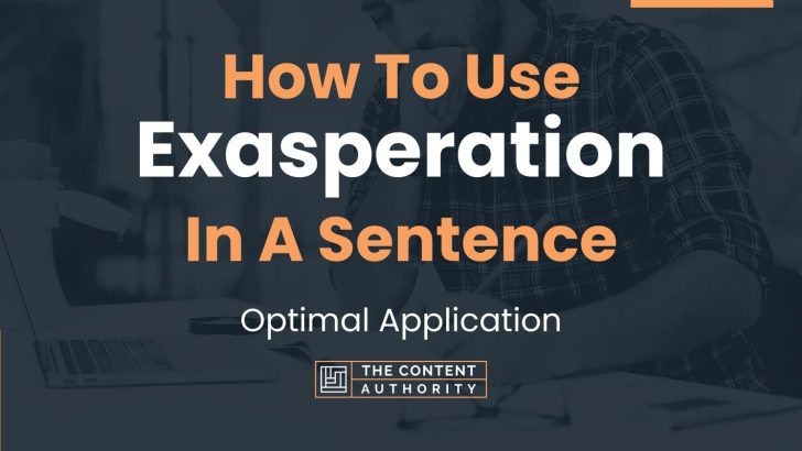 How To Use “Exasperation” In A Sentence: Optimal Application