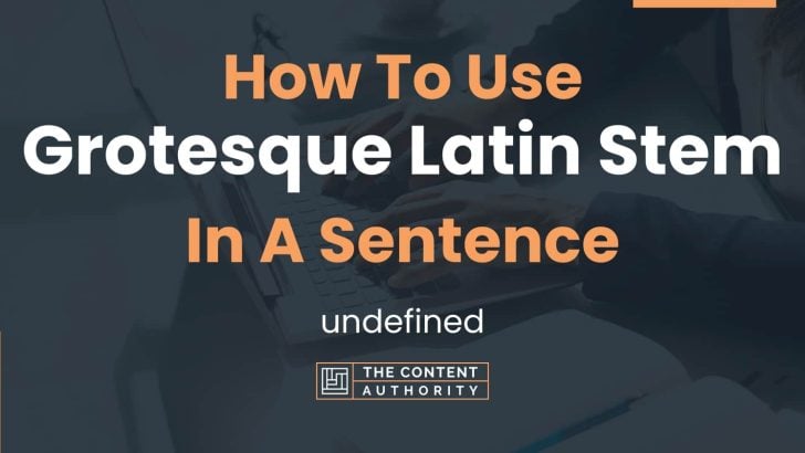 how-to-use-grotesque-latin-stem-in-a-sentence-undefined