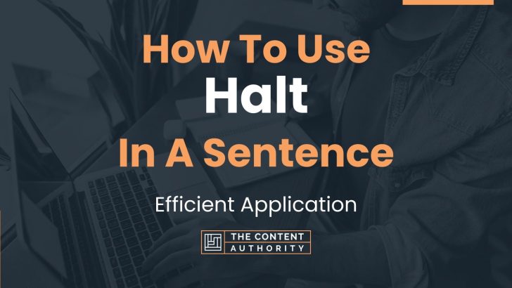 How To Use “Halt” In A Sentence: Efficient Application