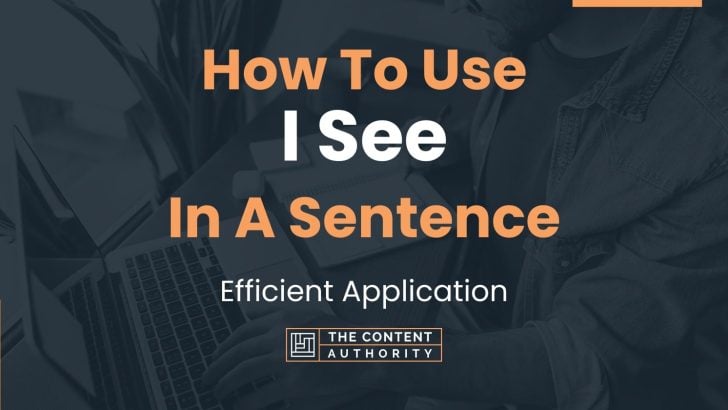 How To Use “I See” In A Sentence: Efficient Application