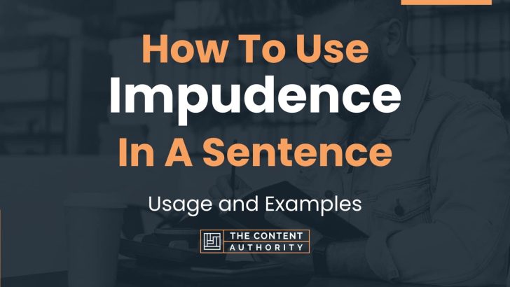 How To Use “Impudence” In A Sentence: Usage and Examples