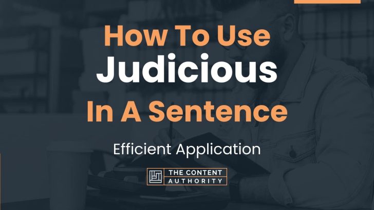 How To Use “Judicious” In A Sentence: Efficient Application