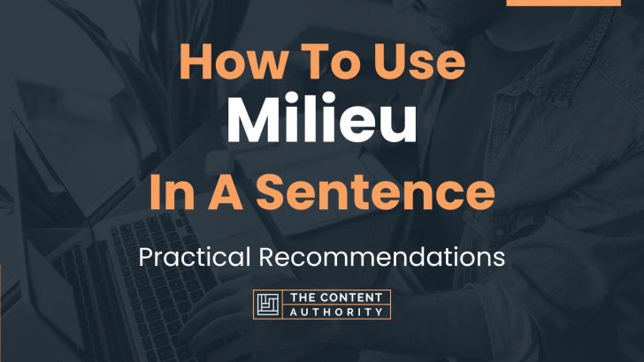 How To Use “Milieu” In A Sentence: Practical Recommendations