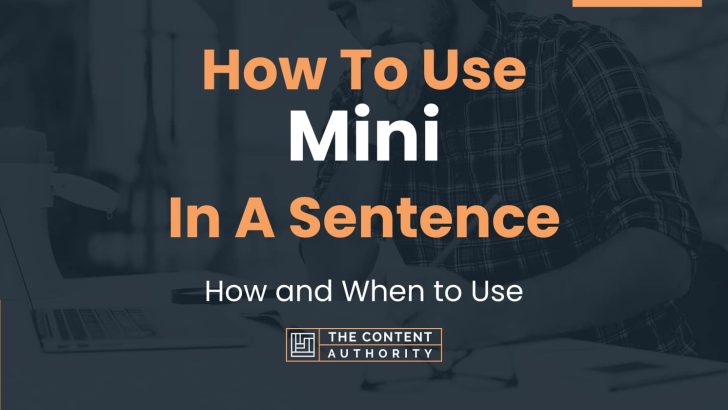 How To Use “Mini” In A Sentence: How and When to Use