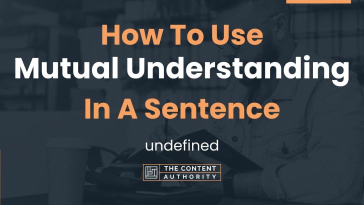 how-to-use-mutual-understanding-in-a-sentence-undefined