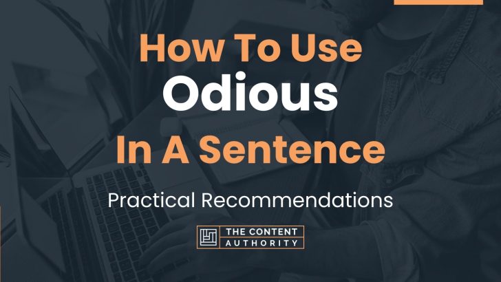 How To Use The Word Odious In A Sentence