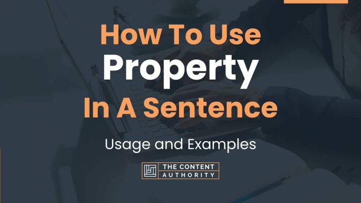 How To Use Property In A Sentence Usage And Examples