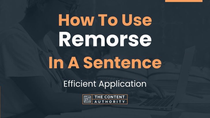 How To Use “Remorse” In A Sentence: Efficient Application