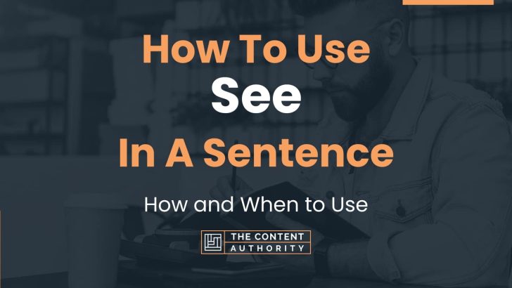 How To Use “See” In A Sentence: How and When to Use
