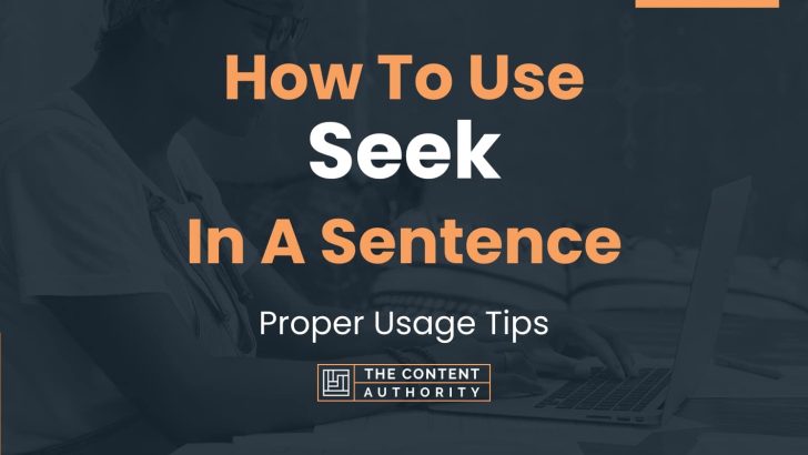 How To Use “Seek” In A Sentence: Proper Usage Tips