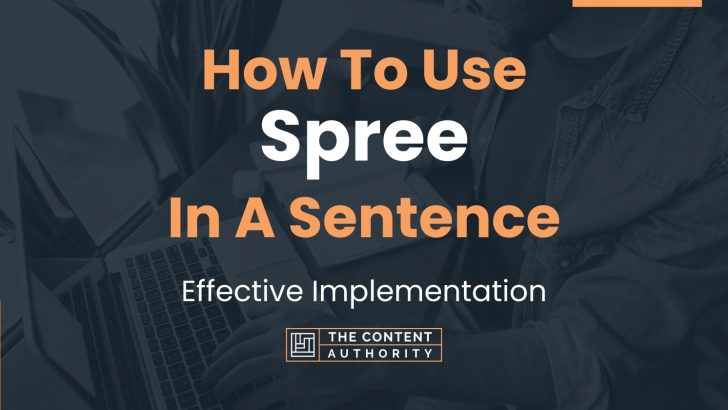 How To Use “Spree” In A Sentence: Effective Implementation