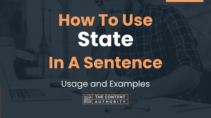 State In A Sentence State In A Sentence