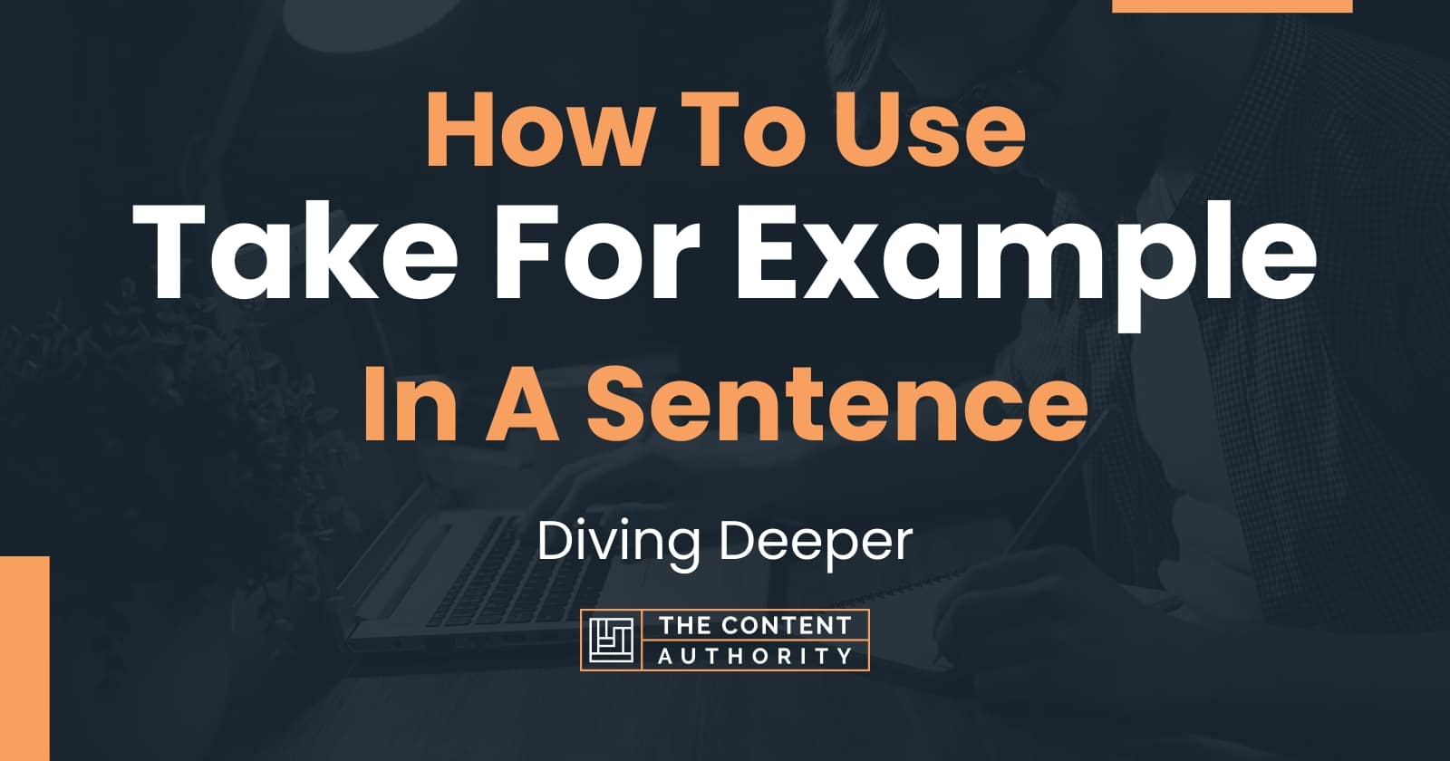 How To Use "Take For Example" In A Sentence Diving Deeper