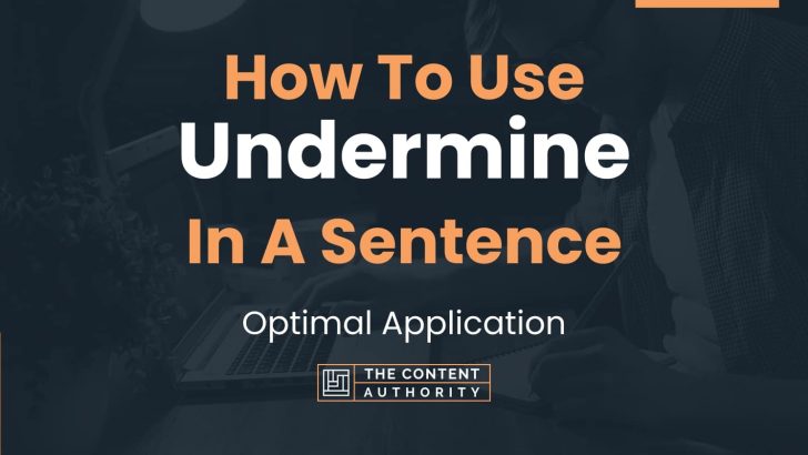 How To Use Undermine In A Sentence Optimal Application
