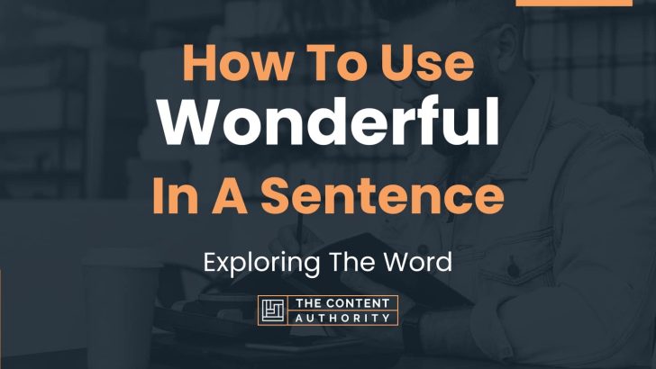 How To Use Wonderful In A Sentence Exploring The Word