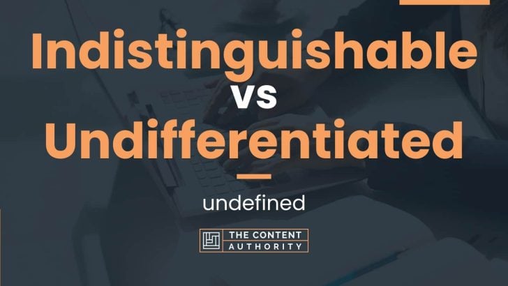 Indistinguishable vs Undifferentiated: undefined
