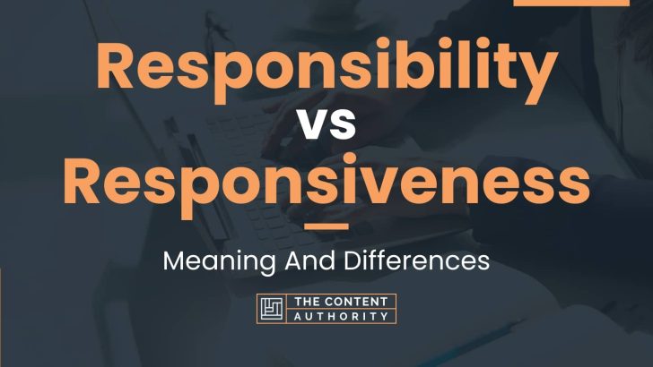 Responsibility vs Responsiveness: Meaning And Differences