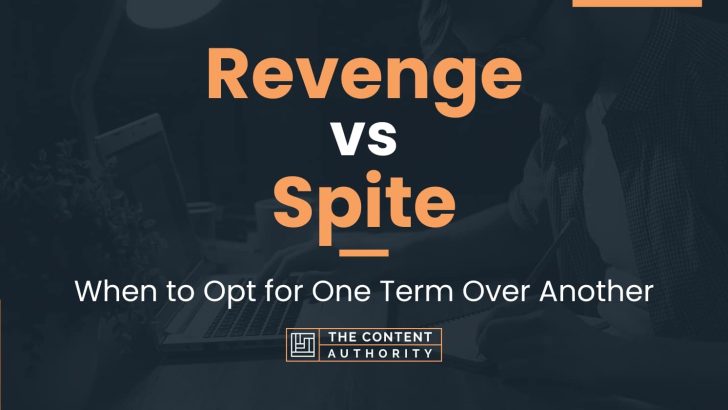 Revenge vs Spite: When to Opt for One Term Over Another