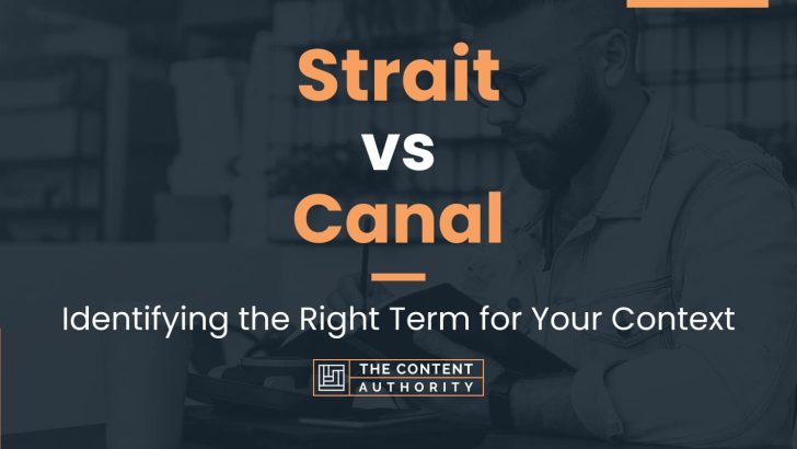 Strait vs Canal: Identifying the Right Term for Your Context