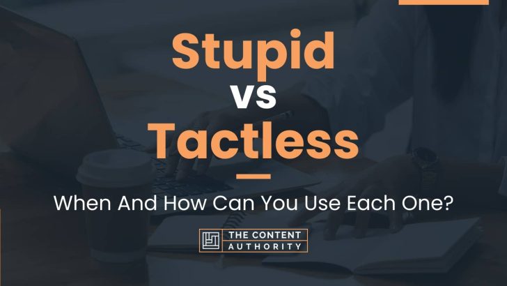 Stupid vs Tactless: When And How Can You Use Each One?