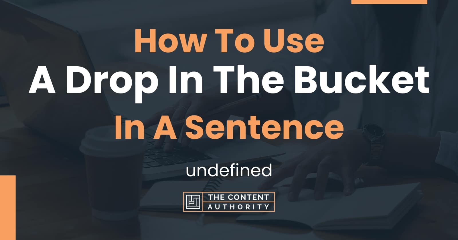 How To Use "A Drop In The Bucket" In A Sentence undefined
