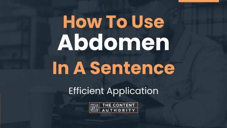 How To Use “Abdomen” In A Sentence: Efficient Application