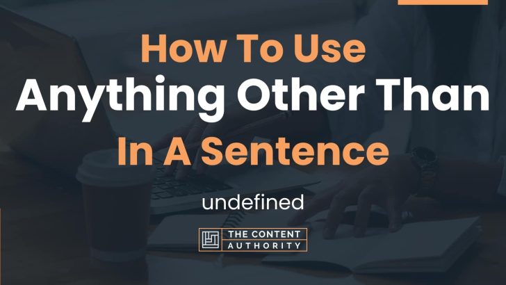 How To Use Anything Other Than In A Sentence Undefined