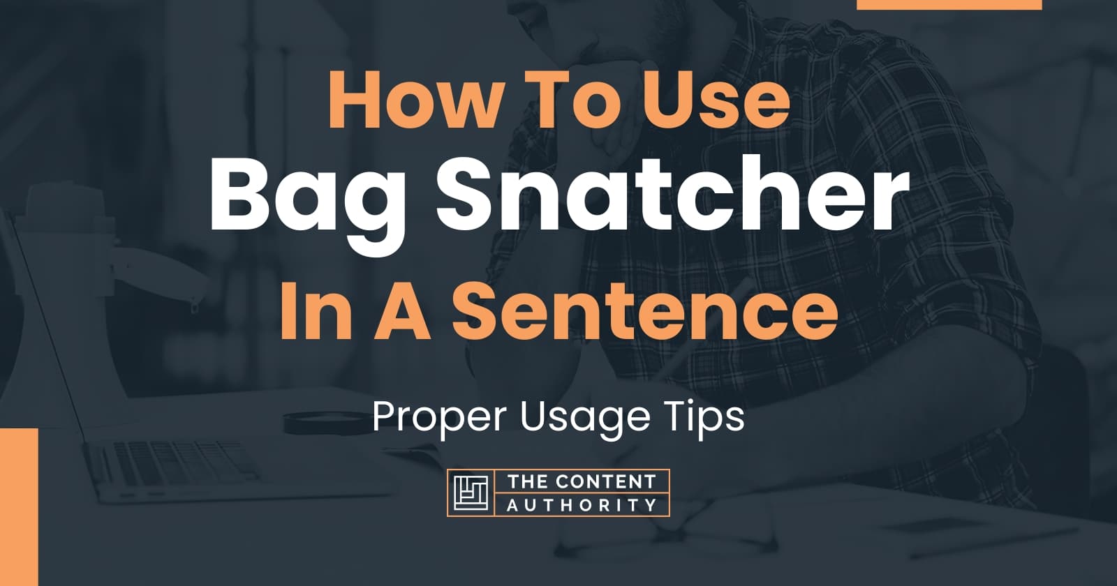 How To Use "Bag Snatcher" In A Sentence Proper Usage Tips