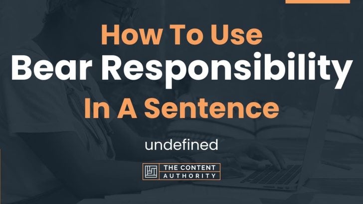 How To Use “Bear Responsibility” In A Sentence: undefined