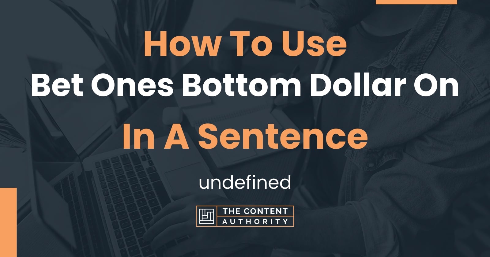 How To Use "Bet Ones Bottom Dollar On" In A Sentence undefined