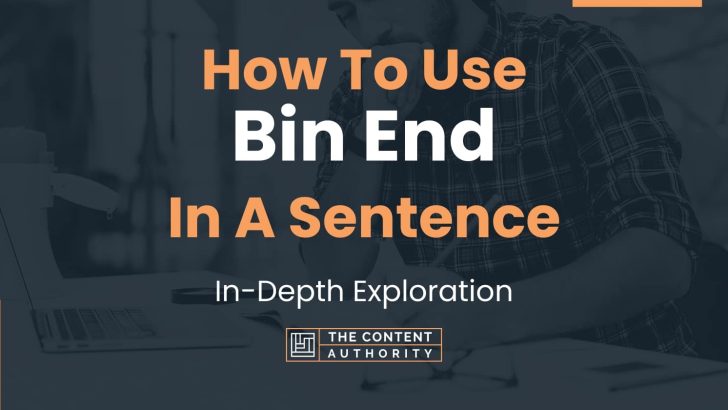 How To Use “Bin End” In A Sentence: In-Depth Exploration